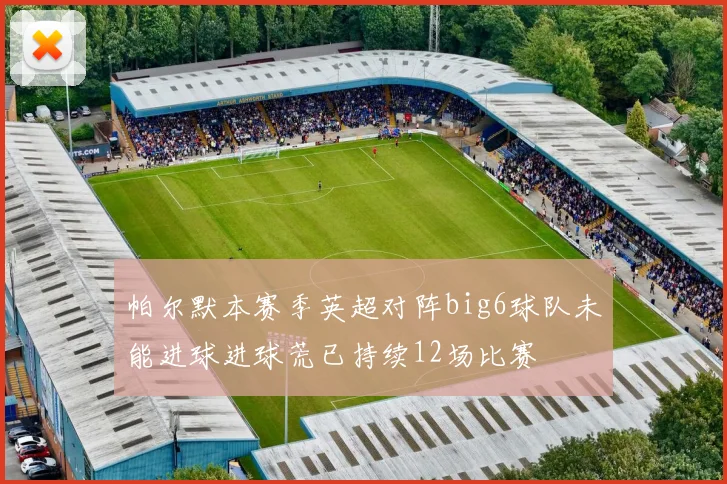 帕尔默本赛季英超对阵big6球队未能进球进球荒已持续12场比赛